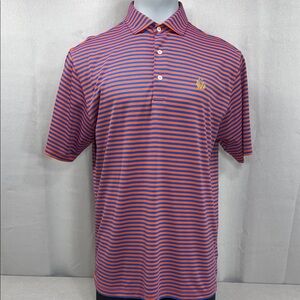 Fennec Vibrant Striped Polo Shirt - Orange and Blue w/ Embroidered SV logo